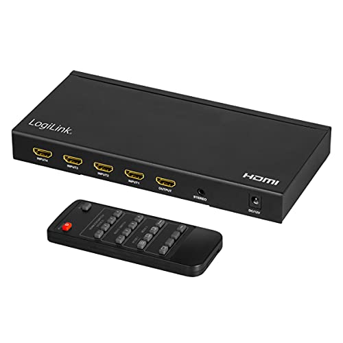 Conmutador HDMI 4 entradas 1 salida LogiLink HD0053 con escalador UHD 4K