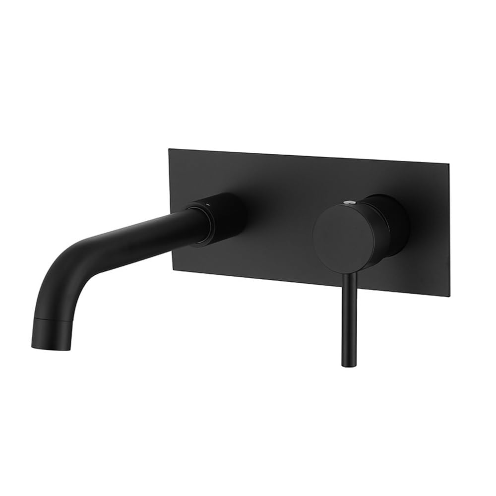 Robinet de salle de bain à poignée unique anti-éclaboussures avec jet cascade noir