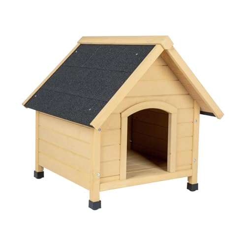 VOSS.PET Hundehütte Liam, Hundehöhle, Hundehaus aus lasiertem Fichtenholz, naturbraun, XL-Kleintierhaus