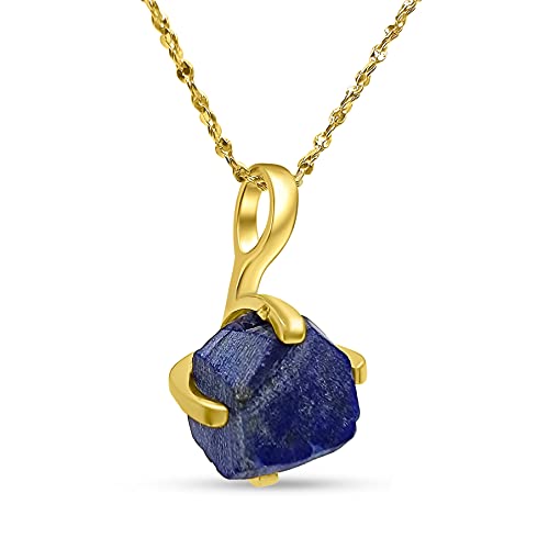 Natural raw lapis lazuli chain pendant...