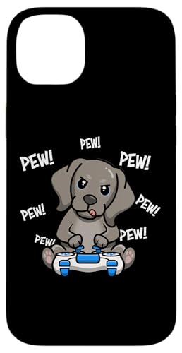 Cute Kawaii Kids Boys Girls Pew Video Gamer Weimaraner Lover �X�}�z�P�[�X iPhone 14 Plus �p