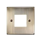 ElekTek Brushed Antique Brass Effect Plated Double Modern Light Switch Metal Cover Plate Conversion - No Wiring or Switch Removal Necessary - Image 1