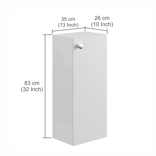 Image of FURNEASER Marbin Modern Engineered Wood Bathroom Storage Cabinet with Door | Wall Mount Utility Organizer for Wash Area, Living Room & Bedroom | Space Saving Multipurpose Unit (Wenge)