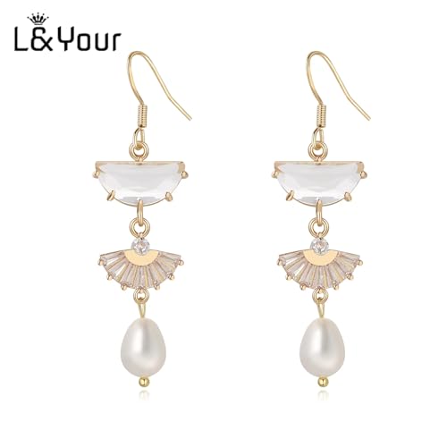 Art Deco Earrings – Emerald Green Drop Chandelier Jewelry for Women, 1920s Vintage Bridal & Wedding Statement Sterling Silver Earrings3