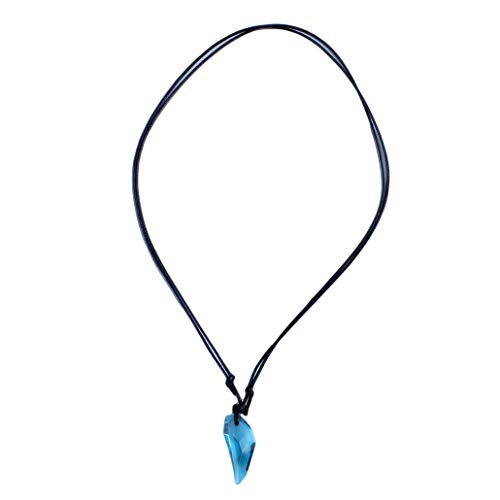 Haowang Men Necklace Crystal Wolf Teeth Pendant Long Simple Cool Adjustable Jewelry Decoratrion Gift Sea Blue #TOP1