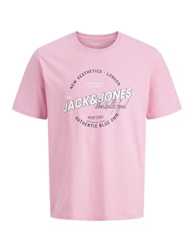 JACK & JONES T-Shirt Jjelogo SS O-Neck 2 Col Ss26 Sn, Prism Pink, XL, Prism Pink, XL