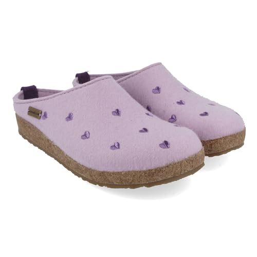Image of HAFLINGER Cuoricini Felt Clog Wool Slipper
