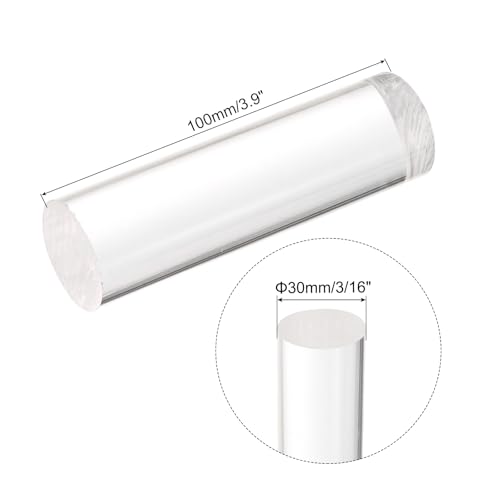 Image of MECCANIXITY Acrylic Round Rods 1-3 /16 inch x 4 inch Clear Acrylic Dowel Rods Sticks Plastic Sticks Strip for DIY Crafts Lighting Gardening Decoration - 30mm x 100mm