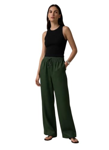 EIMEAR Women's Luxury Crepe-Weave Palazzo-Length Evening Dinner Dress Pants (Burgundy, L) Deal