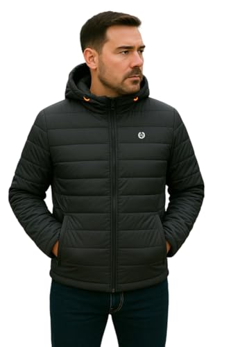 Image of Leebonee Mens Solid Quilted Puffer Jacket with Hood