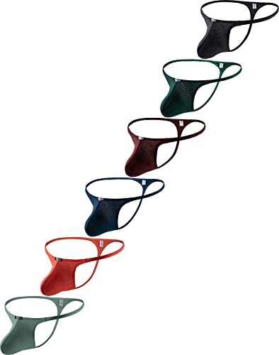 iKingsky Men's Big Pouch G-string Sexy Breathable Y-back Thong Underwear Low Rise Spandex Swimming Under Panties for Men