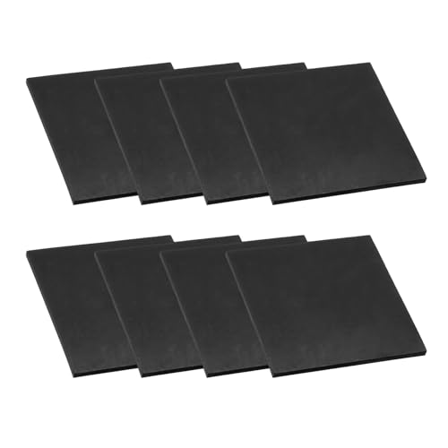 PATIKIL ゴム製 ソリッドアンチバイブレーションパッド 8個 80mm x 4mm厚 ゴム製スクエアワッシャー マルチパーパスガスケットパッドブッシングスペーサー HVACコンプレッサーエアコン用 黒