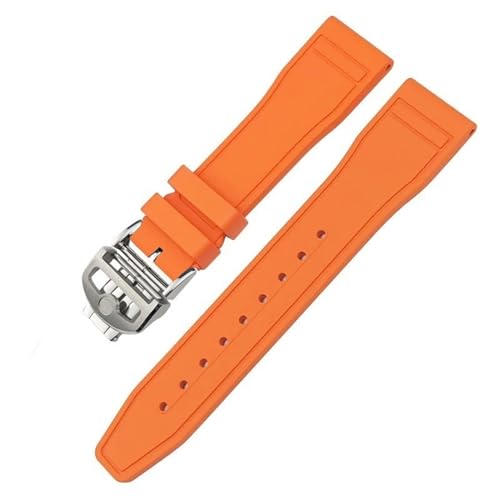 Bracelet montre FKM 22mm orange haut de gamme pour IWC Top Gun