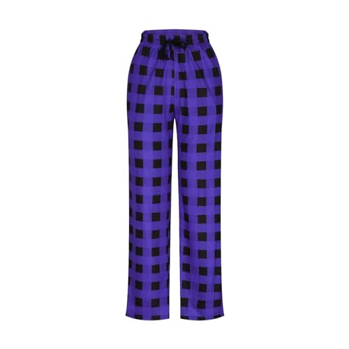 Pajama Pants for Men - Long, Soft Elastic Waist Pajama Bottoms with Pockets - Loose Fit Plaid Lounge Pants2