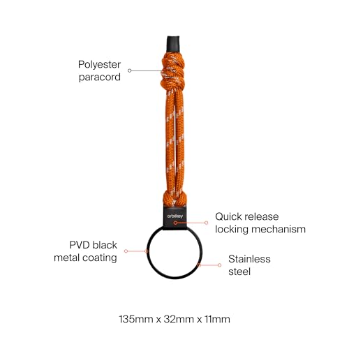 Image of orbitkey Urban Loop Keychain - Paracord Wrist Lanyard with Stainless Steel Quick-Release Lock