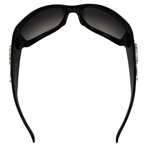 Rodeo Queen Angel Women’s Fashion Sunglasses Black Frame w/Bling Rhinestones & Smoke Gradient Lens4