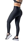 Pet Hair Resistant Easy Pet Hair Removal with Hand Workout Leggings for Women (Small-Medium, Black)