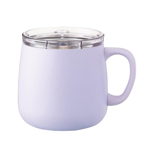 アトラス カフェリンク スライドフタ付きマグカップ 390ml 真空断熱 保冷 保温 ホット アイス コーヒー 直接ドリップ可能 パープル AFSM-402PUの商品画像（Amazon）