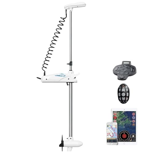 MTLAKEMOTOR HASWING Electric Trolling Motor – 24V 60" 80lbs Cayman GPS Shaft Bow Mount Fishing Boat Saltwater Freshwater with Wireless Foot Controller