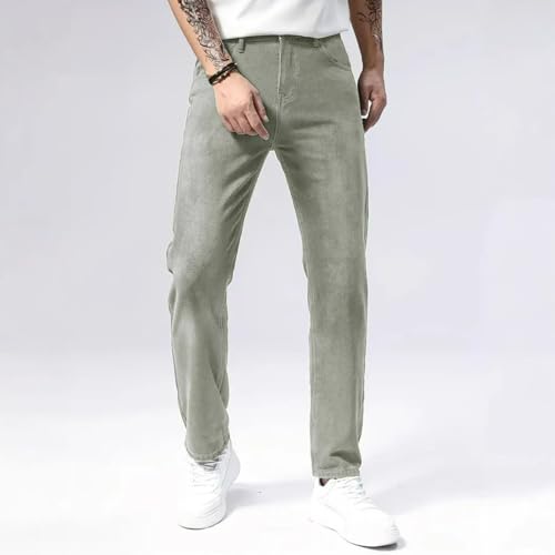Jeans Pants Trouser Denim Trendy Street Stretch Slim Fit Retro Yellow Green Casual Commuting Straight Leg for Men3