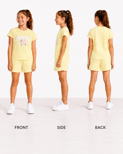 Image of AEROPOSTALE Girls Athletic Shorts Set - 2 Piece Jersey Graphic T Shirts & Fleece Cargo Shorts - Kids Activewear Clothing Set