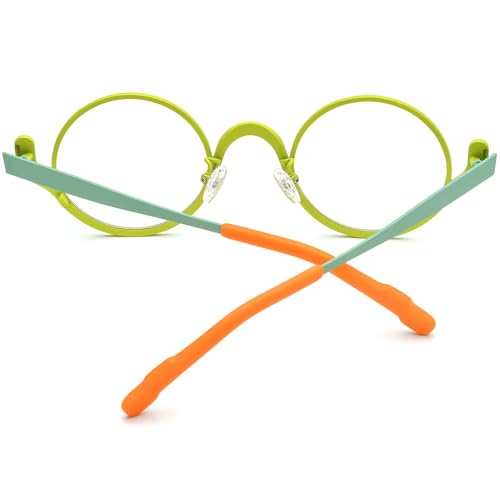 Image of FONEX Colorful Pure Titanium Glasses Frame Women Retro Round Eyeglasses