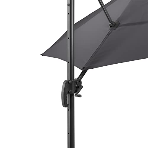 Corliving Gray Fabric Offset Tilting Patio Umbrella With Aluminum Pole #TOP5