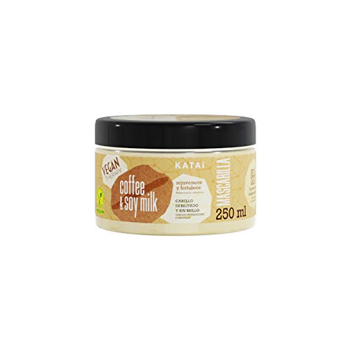 Mascarilla Cabello vegano Katai de 250 ml: Revitaliza con brillo antioxidante, fórmula natural sin sulfatos ni parabenos. Vegano, 96% ingredientes naturales para cabello vibrante y saludable.