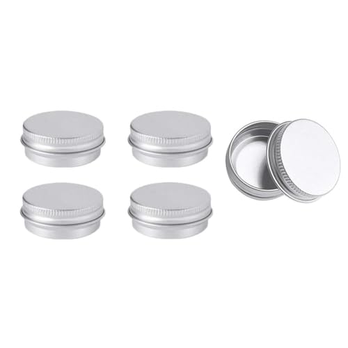 Pots en Aluminium,5 PCS 15ml Contenants Cosmétiques Vides Boite Metal Ronde Petit Pot pour Bougies Maquillage Crème Baume à lèvres
