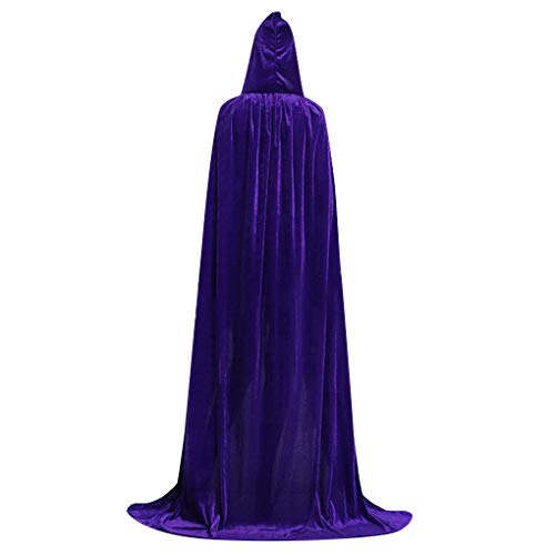 VONKY Costumes Halloween com capuz casaco longo de veludo Cabo Halloween Cosplay Mulheres Homens Wit