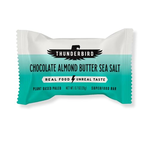 Thunderbird Chocolate Almond Butter Sea Salt Mini Energy Snack Bars 2x 10 Count Bags Gluten-Free with Protein Healthy Real Food Vegan Paleo Non-GMO No Added Sugar Perfectly Portable Size