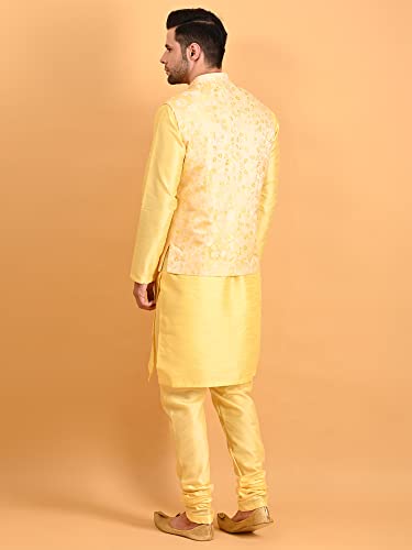 Image of Uri and MacKenzie Men's Silk Blend Kurta Pajama with Designer Ethnic Nehru Jacket /Modi Jacket