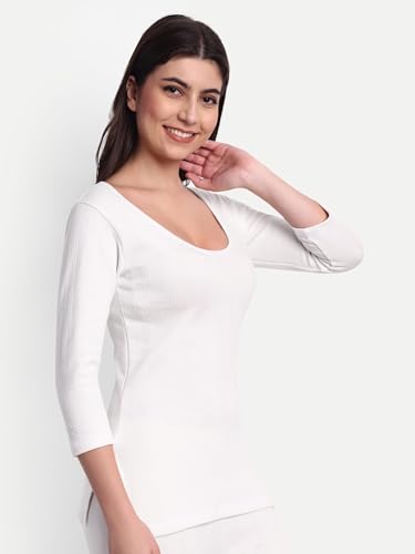 Image of ELEG & STILANCE Women Woolen Warm Full Sleeve Top Thermal Cold Weather Fleece Outdoor Winter Innerwear​(Sizes 32-44)