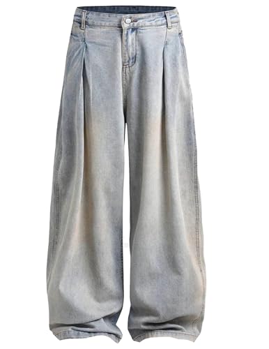 Aelfric Eden Wrinkle Washed Loose Jeans Wide Leg Baggy Jean High Waist Denim Pants2