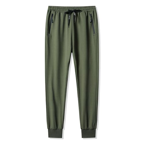 Men's Joggers Sweatpants Casual Loose Running Pants Drawstring Elastic Waist Athletic Trousers with Zipper Pockets3