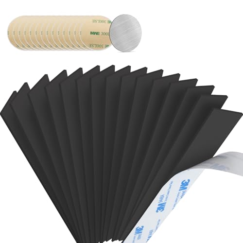 Koxtyzo 15 Piezas Cinta Magnética Adhesiva, Cintas Magnéticas Precortadas con Adhesivo, Lamina Imantada Autoadhesivo para Cocina Garaje Estudio Oficina (15.2 cm x 2.5 cm x 2 mm)