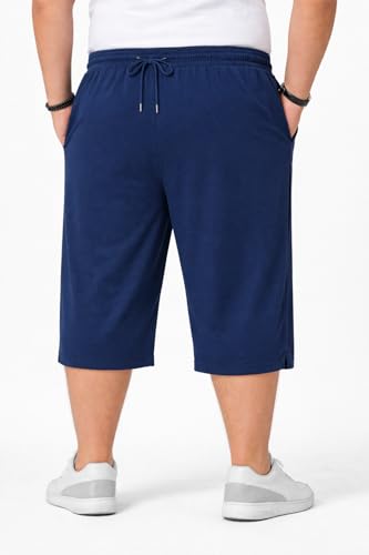 Image of Men's Plus Size Capri Pants | 3 /4 Cotton Shorts for Men | Comfortable Loose Fit | Big Size | Casual Summer Wear
