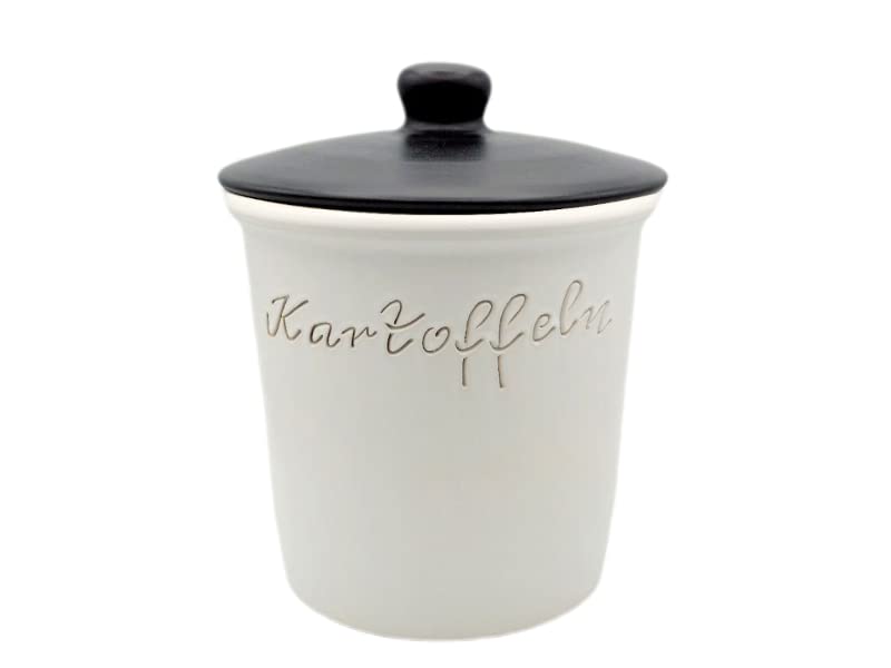 Keramik Kartoffeltopf XL 18 x 23,5 cm (weiß/schwarz)
