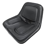 Keystone Seats Universal Lawn Mower, Tractor & Equipment Seat – Mid-Back Black Vinyl, Drain Holes – Fits Cub Cadet, Craftsman, Husqvarna, Toro, MTD, Snapper, Murray, Bad Boy