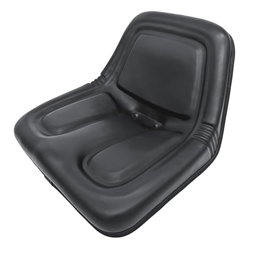 Keystone Seats Steel Pan Lawn Mower, Tractor & Equipment Seat – 1 YEAR WARRANTY – Mid-Back Black Vinyl, Drain Holes – Fits Cub Cadet, Craftsman, Husqvarna, Toro, MTD, Snapper, Murray, Bad Boy
