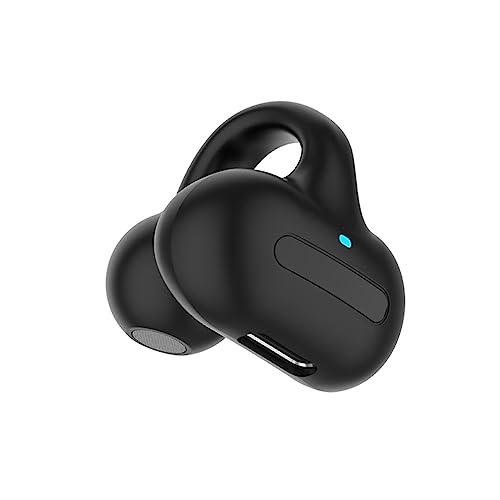 Bluetooth Ear Clip Wireless Earbud Open Ear Headphone - Bone Conducting Induction Earphone for Workout, Cycling, Running (Black)