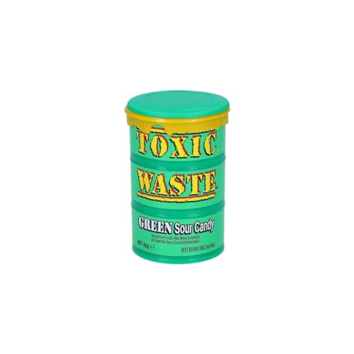 Toxic Waste Green Sour Candy 42 g – Mezcla de caramelos de frutas extremadamente ácidas para valientes + pegatinas GETZH ThankYou