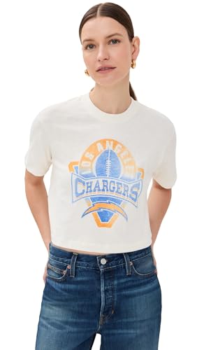 Junk Food NFL Womens Los Angeles Chargers Mock Neck Crop Tee - Signature Series White X-Small