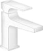 Produktbild hansgrohe Wasserhahn Metropol, wassersparende Armatur mit langem Auslauf 127mm und Höhe 100mm mit Push-Open Ablaufgarnitur, Mattweiß