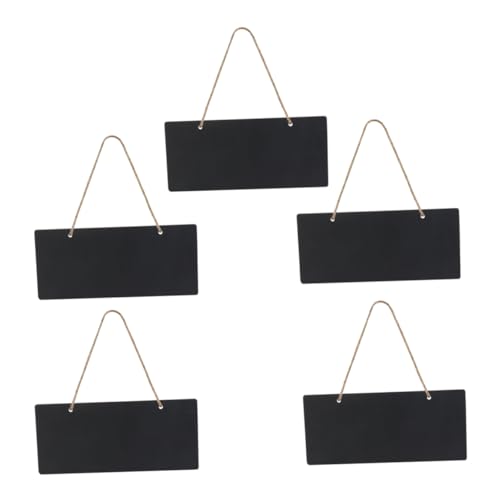 SHINEOFI 5 piezas Mini de Madera Colgantes con Cuerda de Unidades para Mensajes y Decoraciones Bodas Fiestas y Restaurantes Diseño con Borde Estrecho y Forma