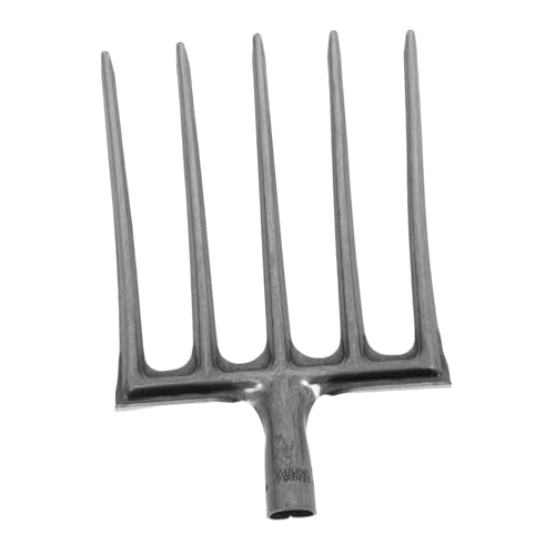 Milisten Forca da Aratura in Acciaio a Denti Multipli per Giardinaggio e Orto, Testa Forca Agricola Robusta per Dissodamento e Aerazione Terreno, Facile Montaggio su Manico Legno, Uso