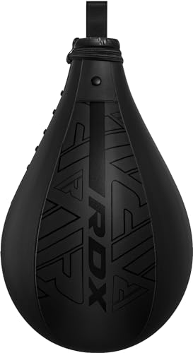 Image of RDX Speed Bag Boxing Ball, Maya Hide Leather Dodge Striking Target with Additional Bladder, MMA Muay Thai Punching Workout Kicking Martial Arts Training Home Gym Exercise Speedball