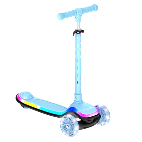 Image of Hover-1 Chroma Folding Kick Scooter for Kids with Multicolor Wheel Lights, 3 inch Front Wheels, Rear Foot Brake, and 110 LB Weight Capacity