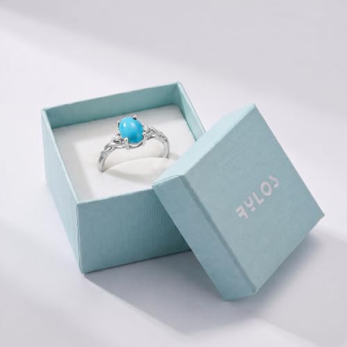 Image of Rylos Sterling Silver Classic Birthstone Ring - 7X5MM Oval Gemstone & Diamonds - Women's Jewelry, Sizes 5-10