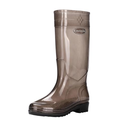 Botas de goma de media altura para mujer, botas de lluvia ligeras, antideslizantes, zapatos de goma, Negro , 40 EU
